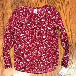 Carters Floral Long Sleeve Blouse size 12